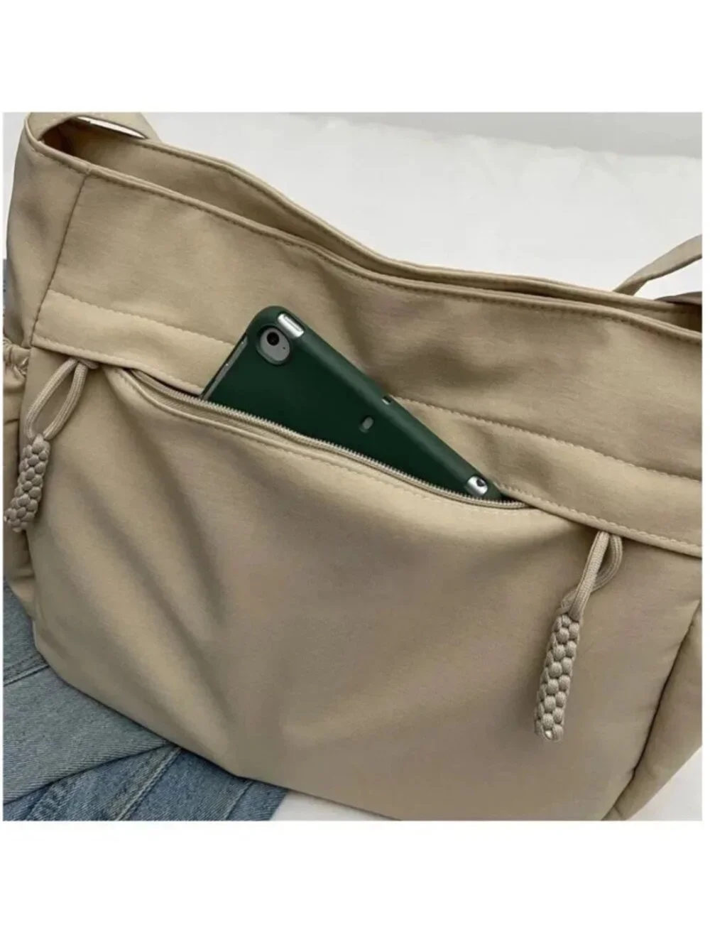 Large Capacity Retro Nylon Hobo  Tote Crossbody Shoulder Bag Lightweight beach
